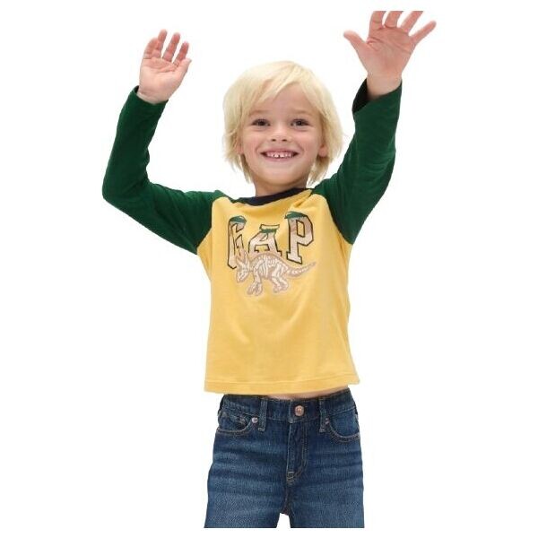 GAP V-FRCH LS LOGO RAGLAN T Dětské tričko, žlutá, velikost