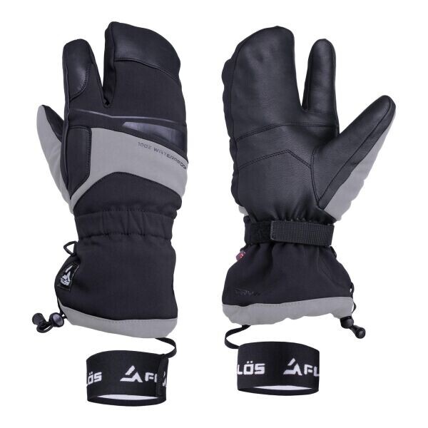 FLLÖS FIBRA Lyžařské unisex rukavice, černá, velikost
