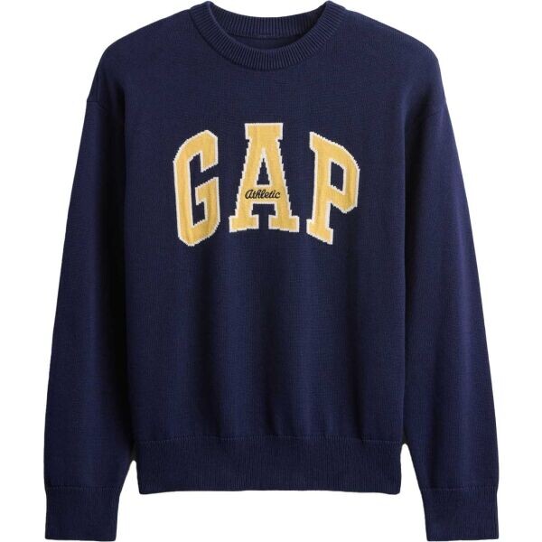 GAP V-JPN GAP ATHLETIC LOGO INTARSIA CREW Chlapecký svetr, tmavě modrá, velikost