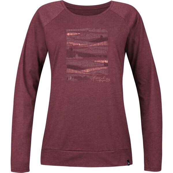 Hannah ADRY Dámské tričko s dlouhým rukávem, vínová, velikost