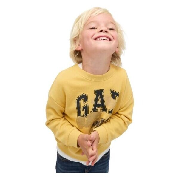 GAP V-FRCH OVERSIZED LOGO CREW Dětská mikina, žlutá, velikost 3Y