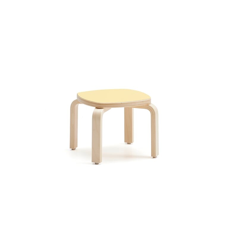 Stolička VIDE, výška 260 mm, bříza/žlutá