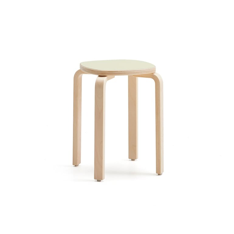 Stolička VIDE, výška 460 mm, bříza/zelená