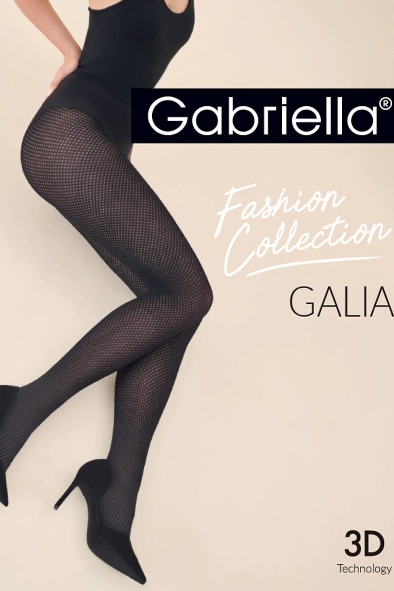 Černé vzorované punčochy Galia 80 den