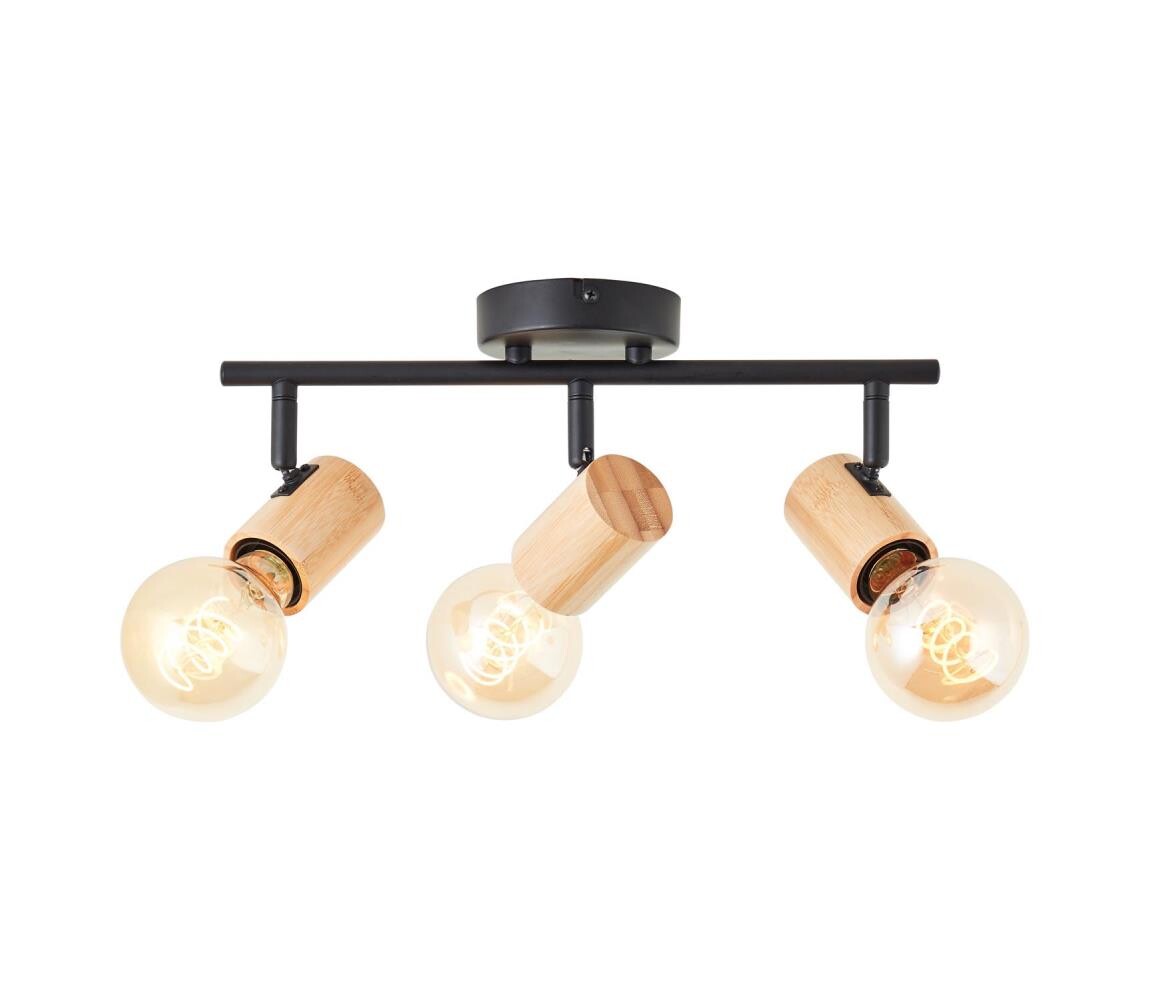 Brilliant - Bodové svítidlo KERRY 3xE27/40W/230V černá/bambus 99715/76