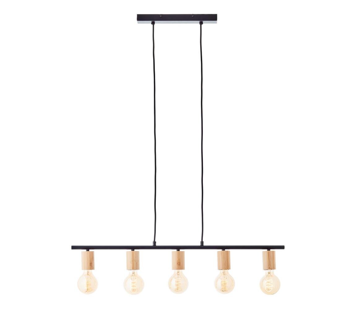Brilliant - Lustr na lanku KERRY 5xE27/40W/230V černá/bambus 99713/76