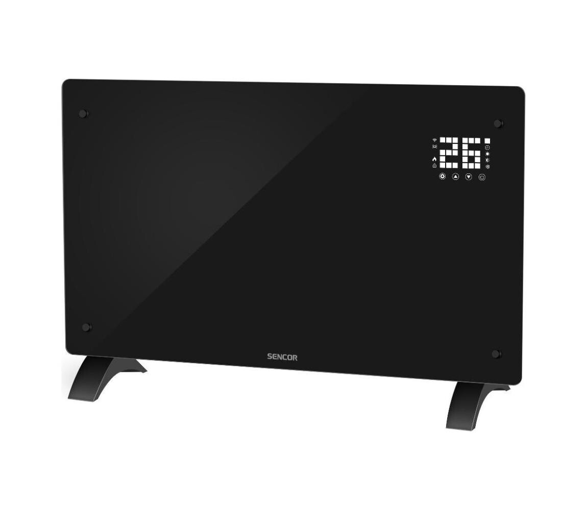 Sencor - Chytrý elektrický přímotop/konvektor 2000W IP24 Wi-Fi černá + DO 41016917