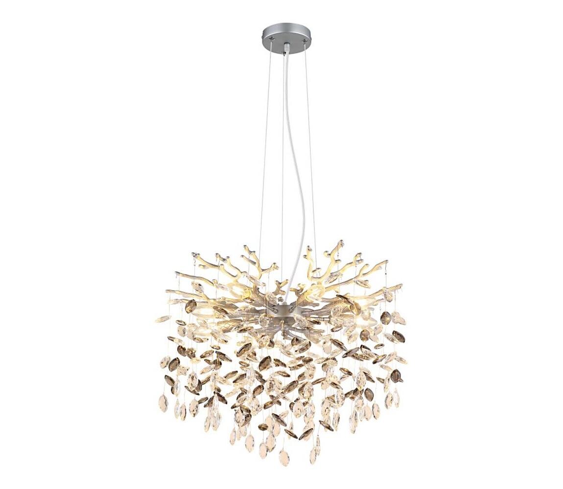 Globo 64138H1S - Lustr na lanku QUEENA 8xE14/40W/230V stříbrná 64138H1S