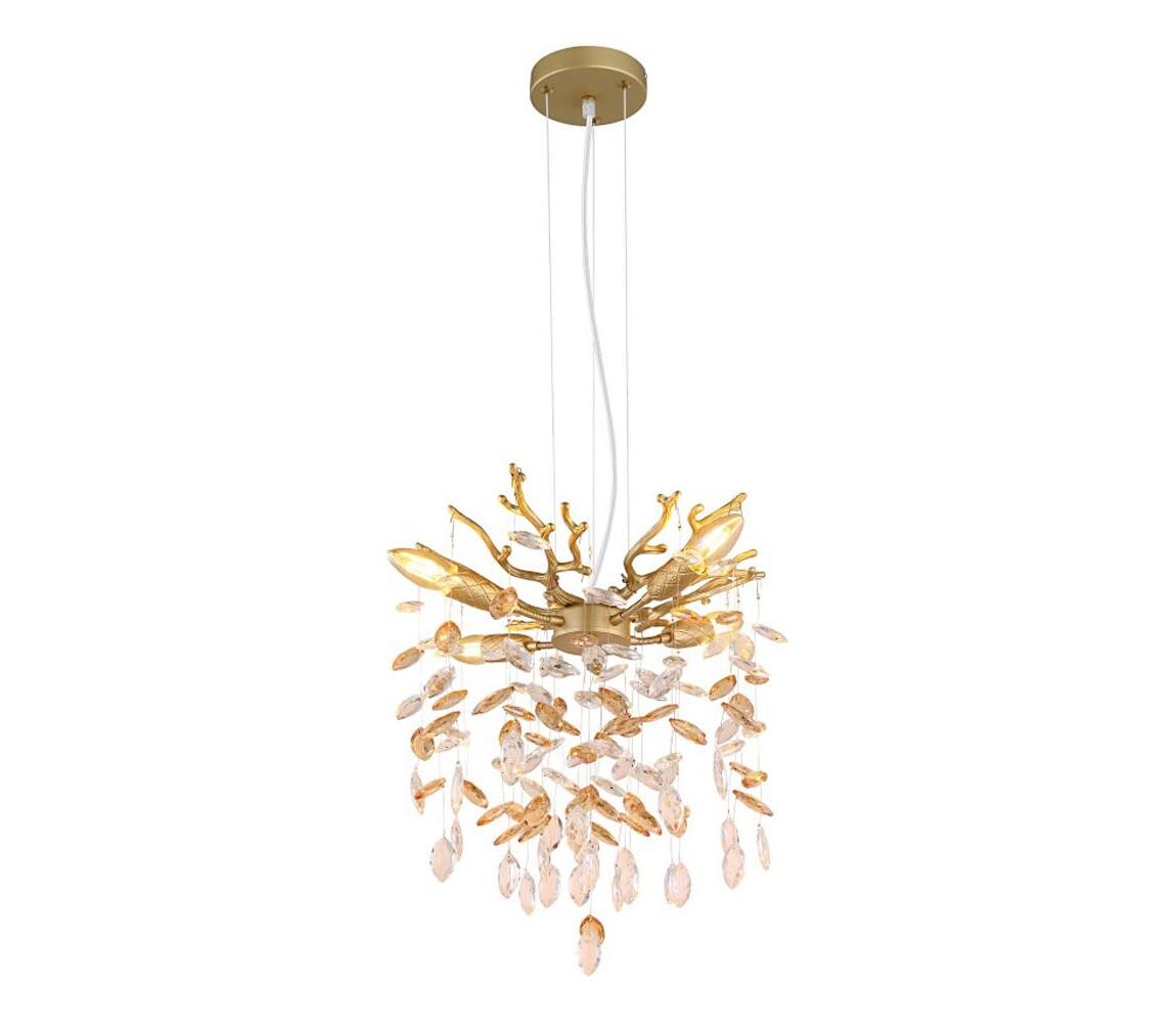 Globo 64138HG - Lustr na lanku QUEENA 4xE14/40W/230V zlatá 64138HG