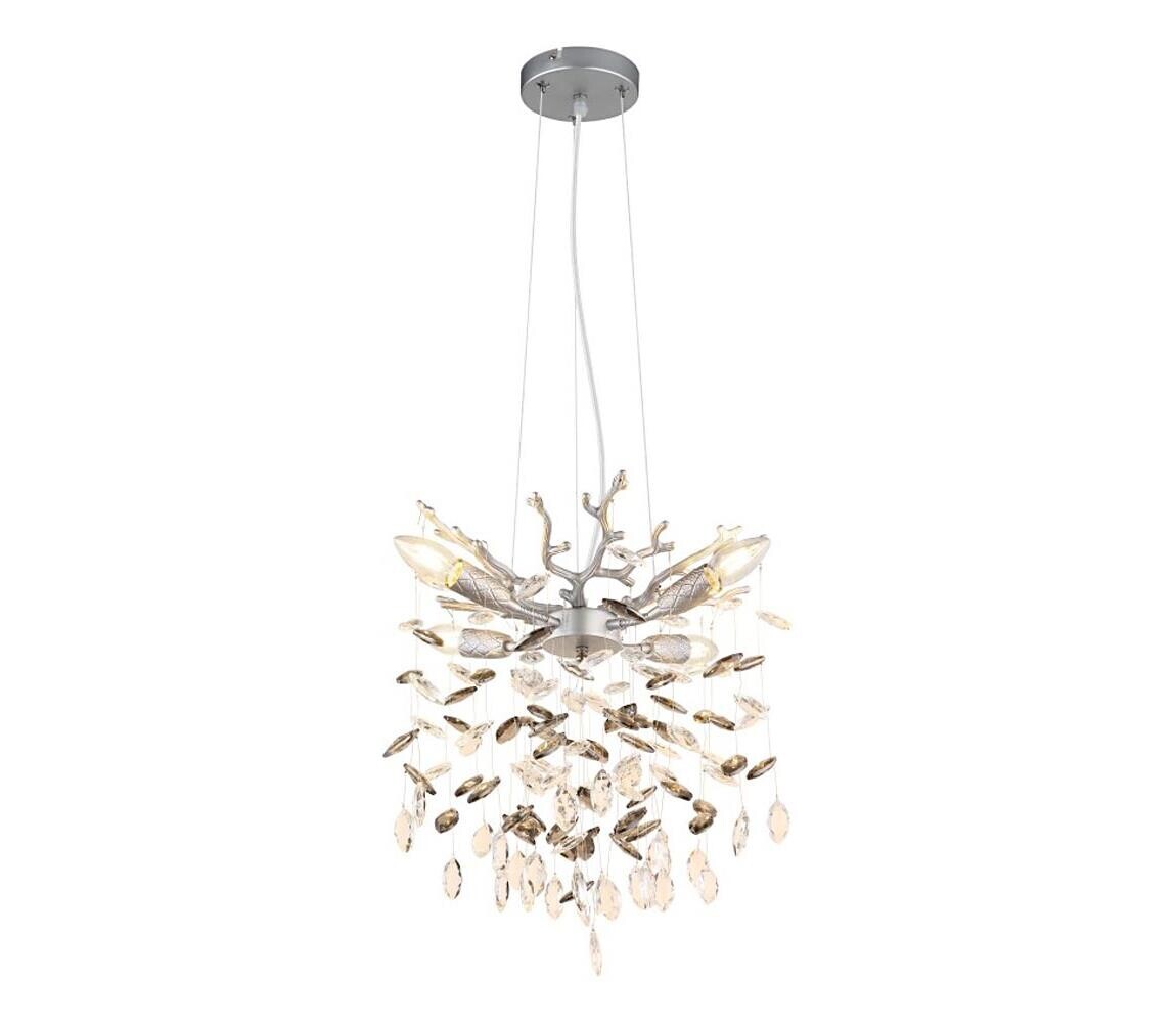 Globo 64138HS - Lustr na lanku QUEENA 4xE14/40W/230V stříbrná 64138HS