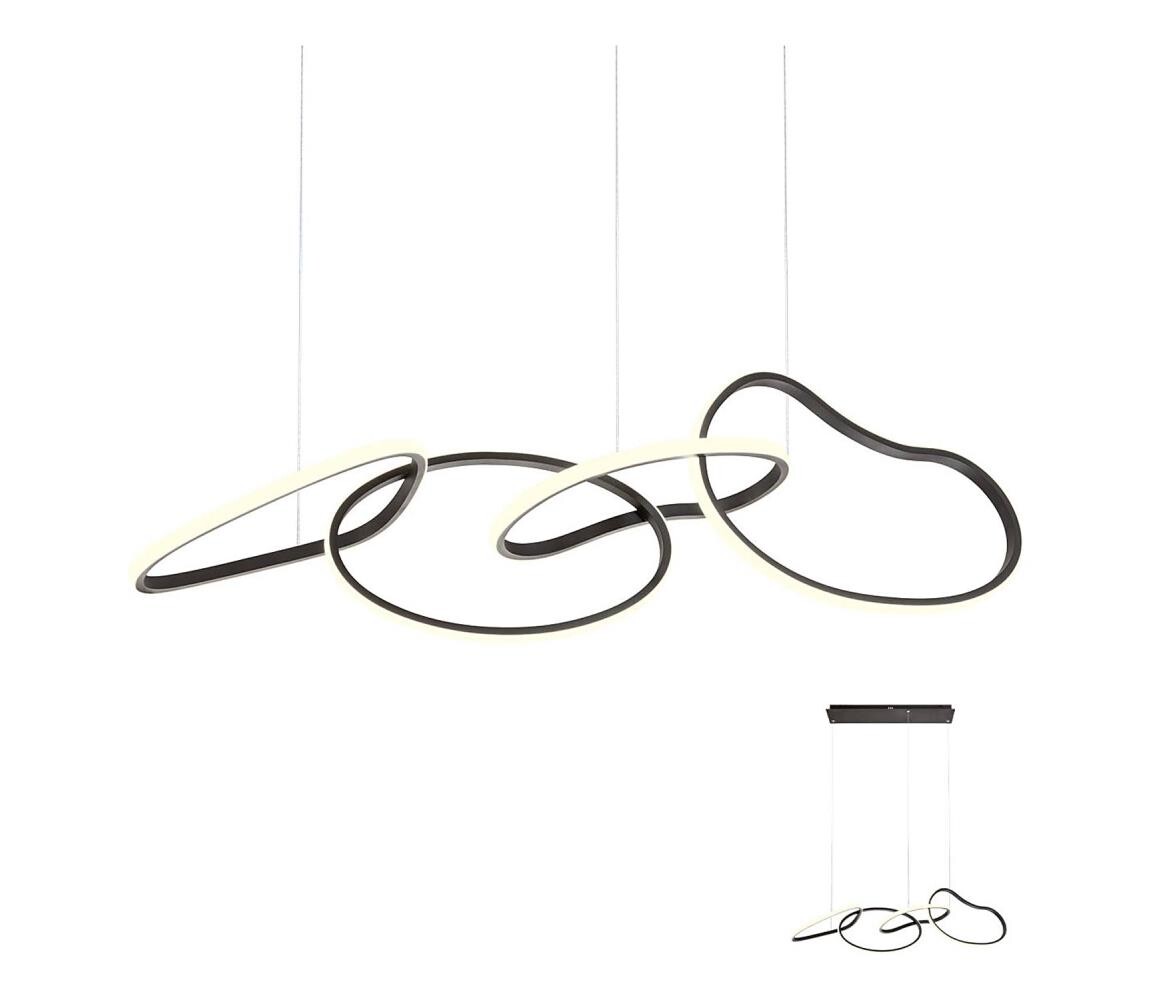 Redo 01-2596 - LED Stmívatelný lustr na lanku BIAS LED/87,4W/230V 3000K černá 01-2596