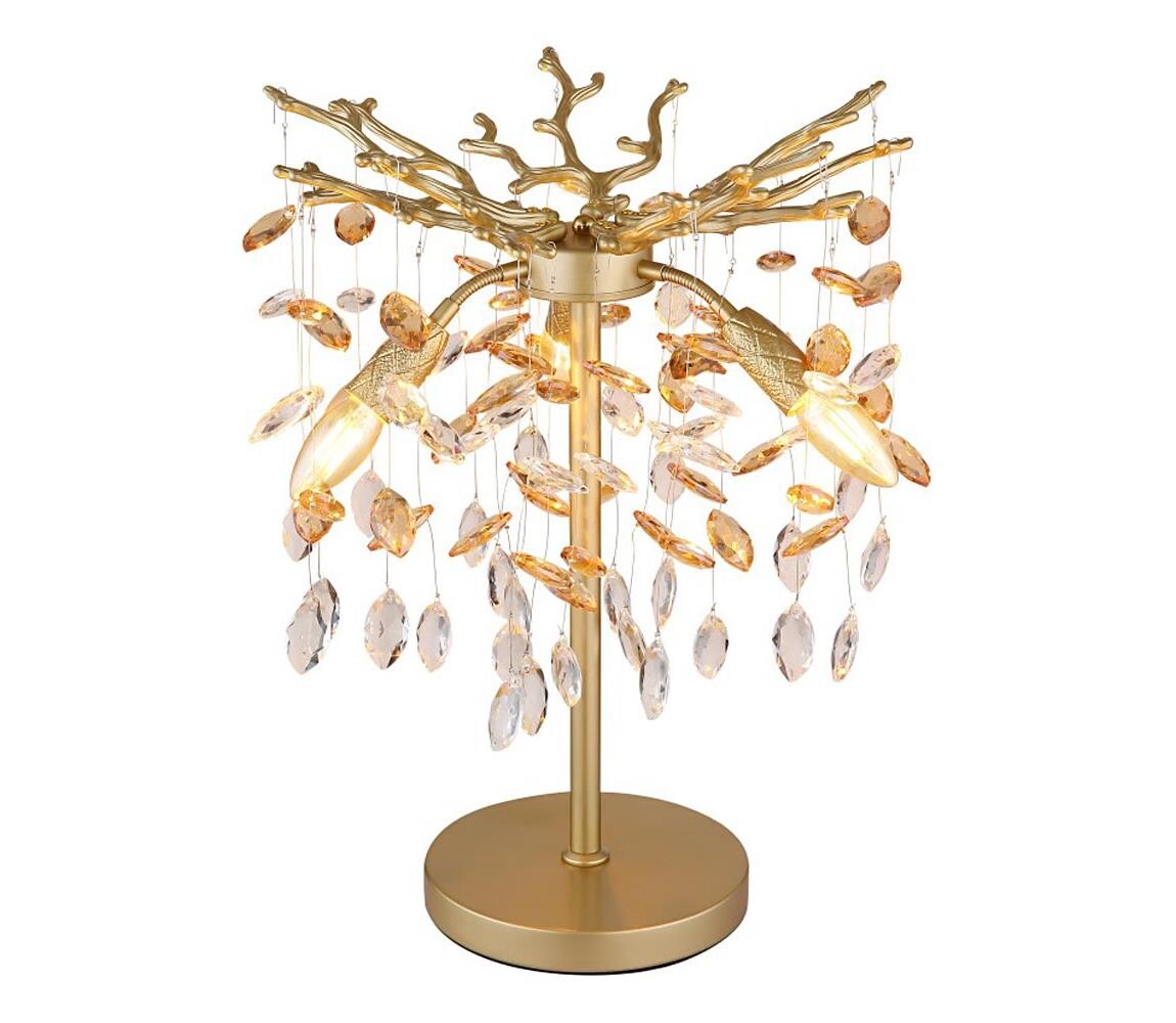 Globo 64138TG - Stolní lampa QUEENA 3xE14/40W/230V zlatá 64138TG