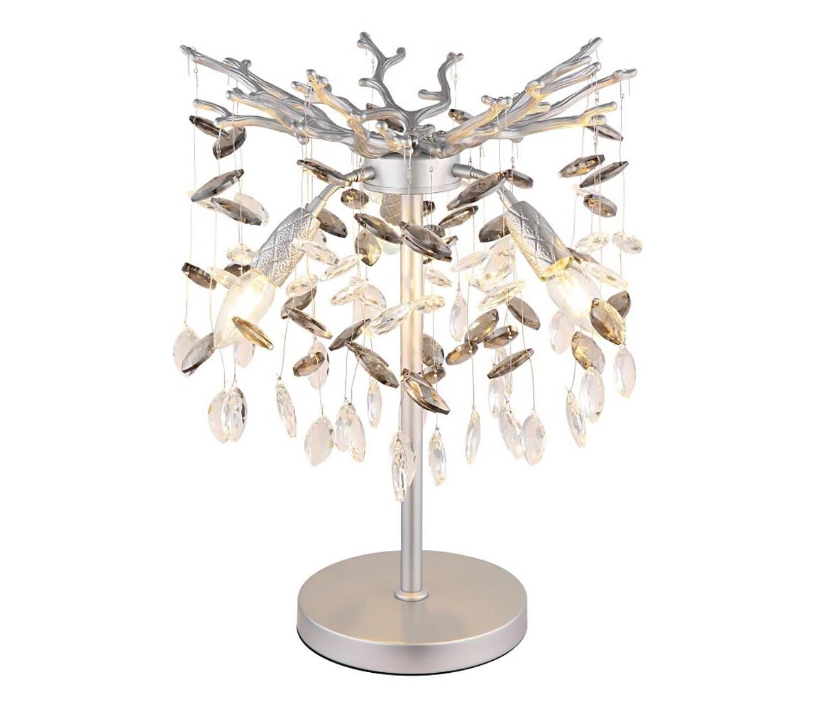 Globo 64138TS - Stolní lampa QUEENA 3xE14/40W/230V stříbrná 64138TS