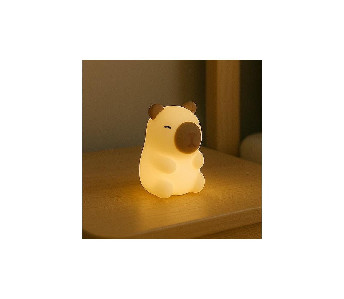 LED RGBW Stmívatelné nabíjecí dětské noční světlo KAPYBARA LED/0,45W/5V 800 mAh ML2302