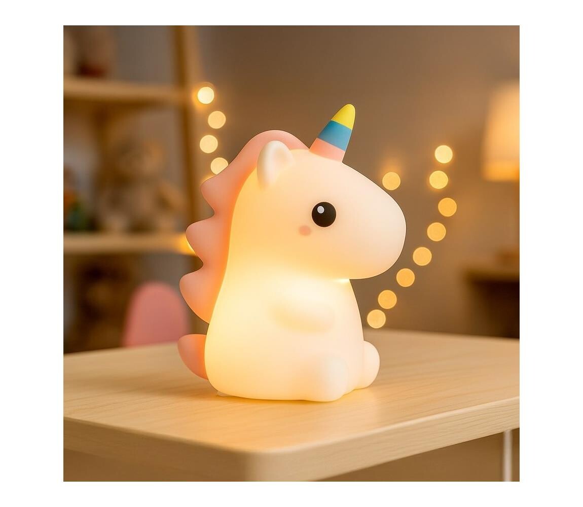 LED RGBW Stmívatelné nabíjecí dětské noční světlo UNICORN LED/1W/5V 1200 mAh ML2264