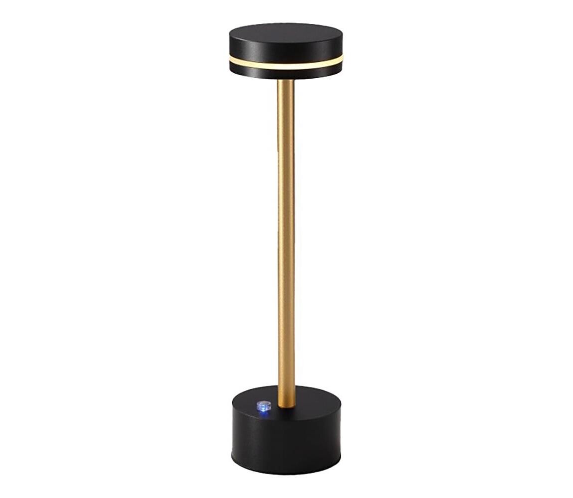 LED Stmívatelná nabíjecí stolní lampa SAM LED/5W/5V černá/zlatá ML1386