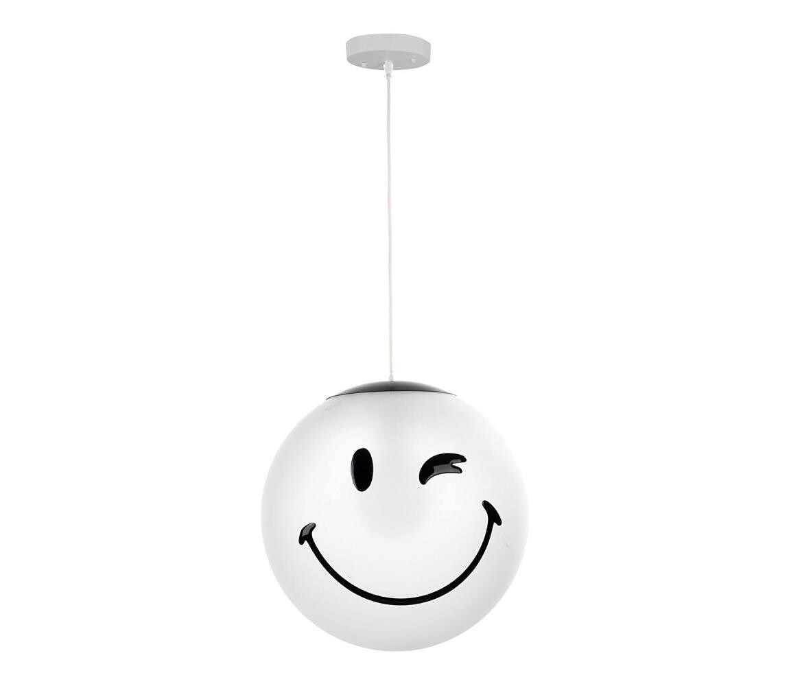 ONLI - Dětský lustr na lanku SMILEY 1xE27/15W/230V bílá SM-2001/S30W01