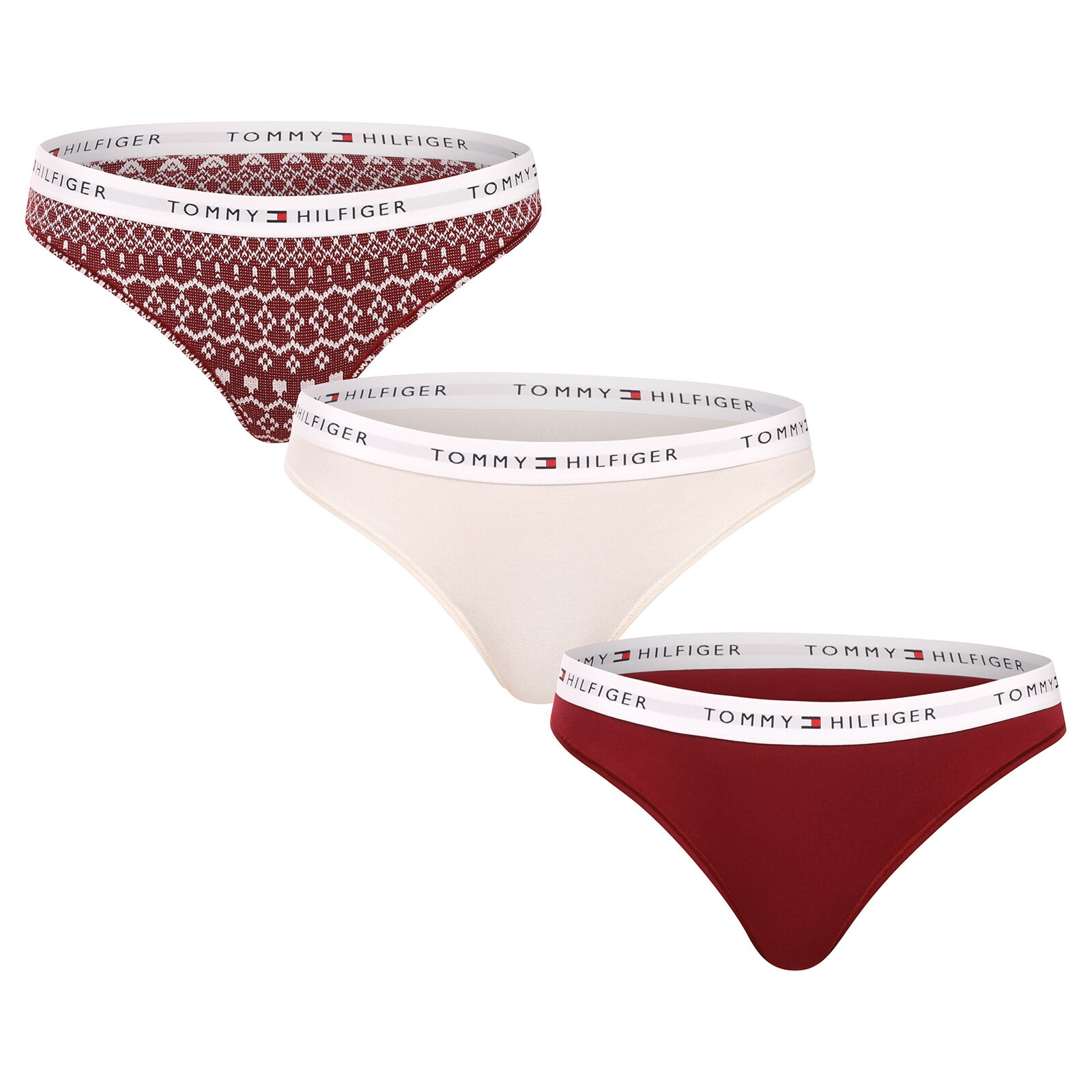 3PACK dámská tanga Tommy Hilfiger vícebarevná (UW0UW06134 0WX) XS
