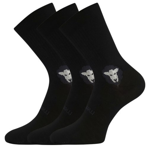 3PACK ponožky VoXX merino černé (Barefootan merino-black) M