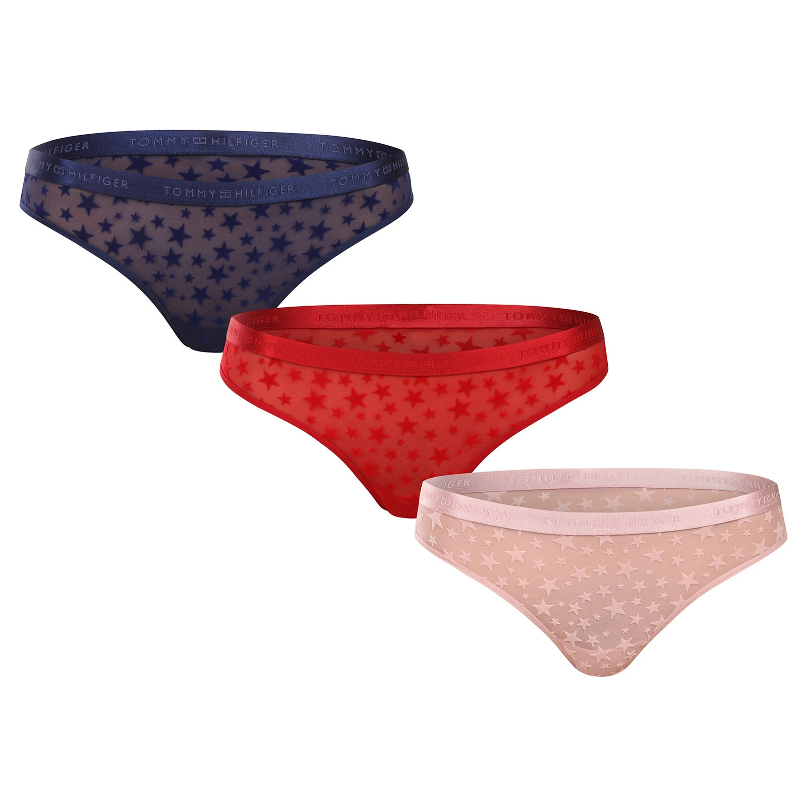 3PACK dámská tanga Tommy Hilfiger vícebarevná (UW0UW06135 0WJ) XL