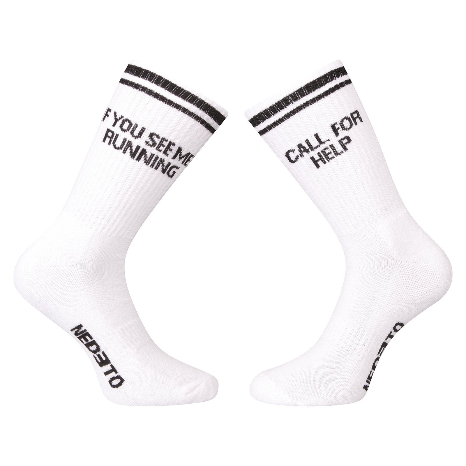 Ponožky Nedeto sportovní vysoké Running bílé (1NOBT4) S