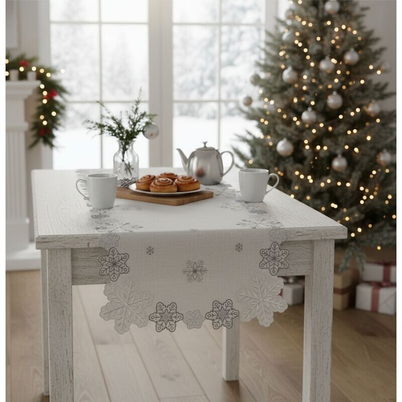 Ubrus Vánoční, Kouzelné vločky, šedý 30 x 45 cm