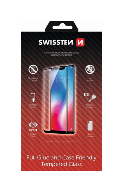Tvrzené sklo Swissten full glue, color frame, case friendly pro Xiaomi Redmi 15C černé