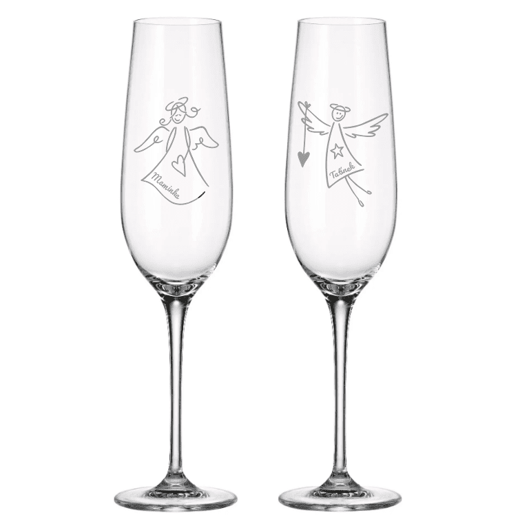 Dekorant Vánoční sklenice na šampaňské Uria 270 ml 2KS