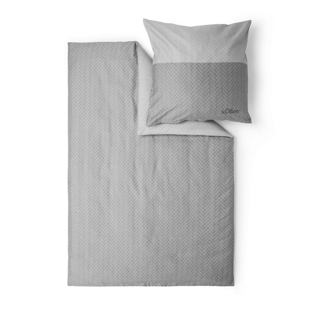S. Oliver POVLEČENÍ, makosatén, šedá, 155/220 cm