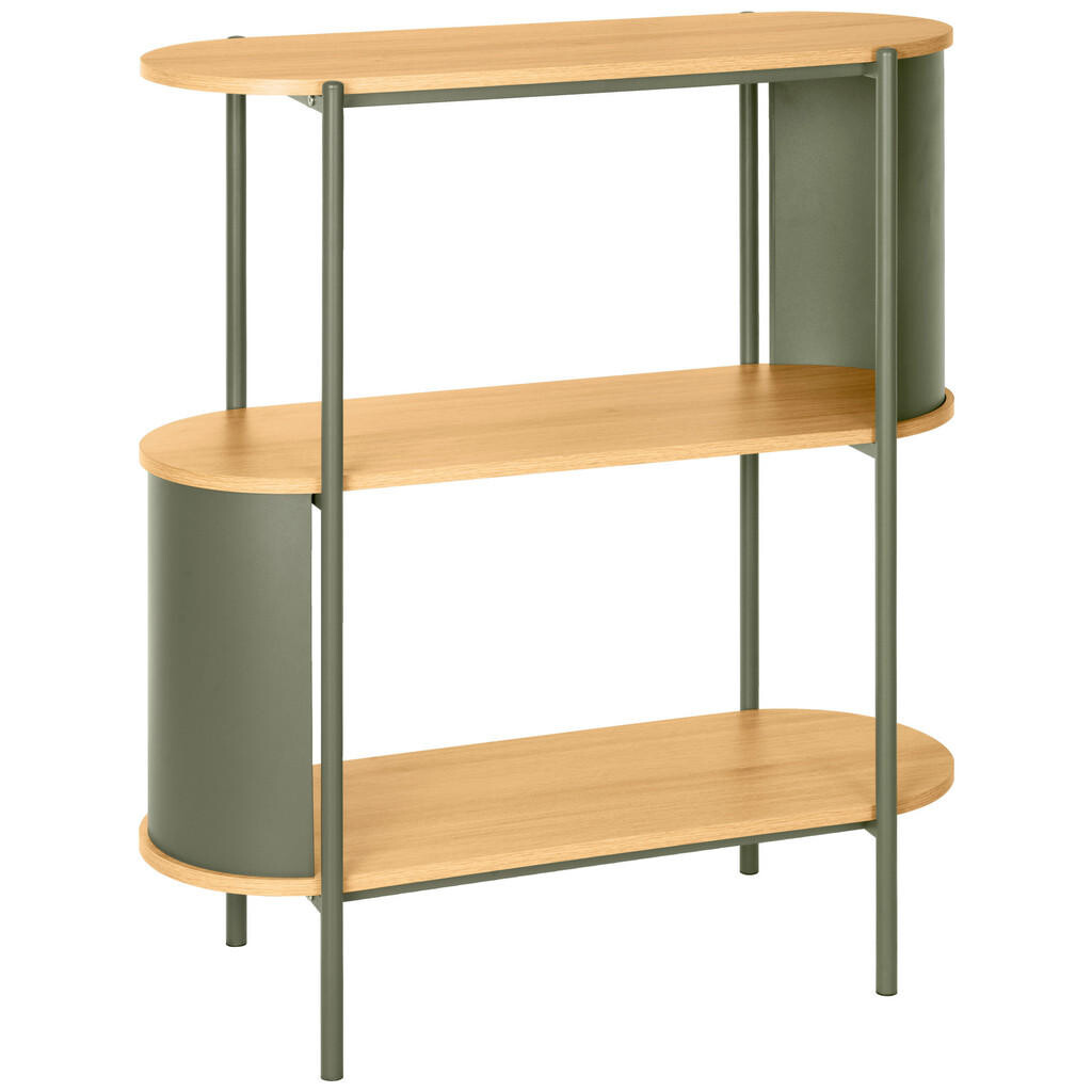 Xora REGÁL, zelená, přírodní barvy, železo, 80/95/33,8 cm