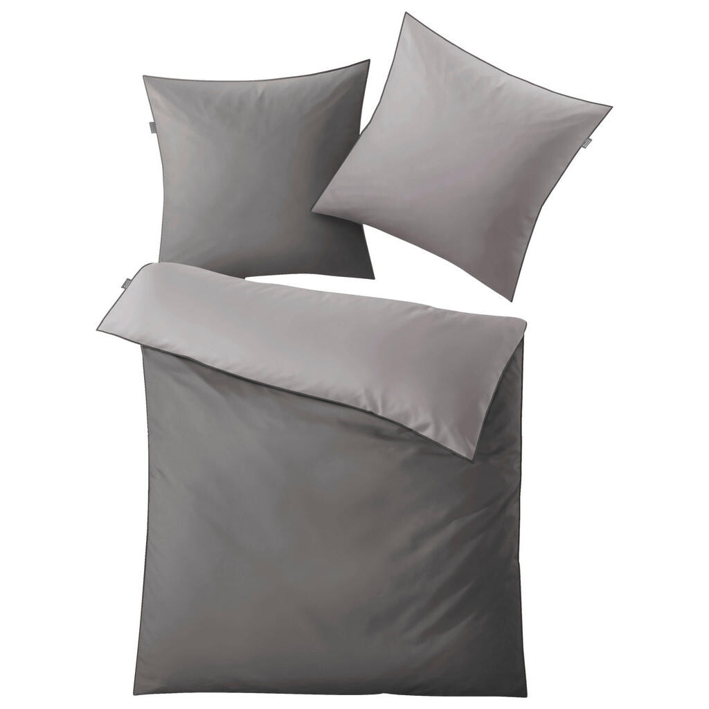 Kleine Wolke OBOUSTRANNÉ POVLEČENÍ, makosatén, šedá, 135/200 cm