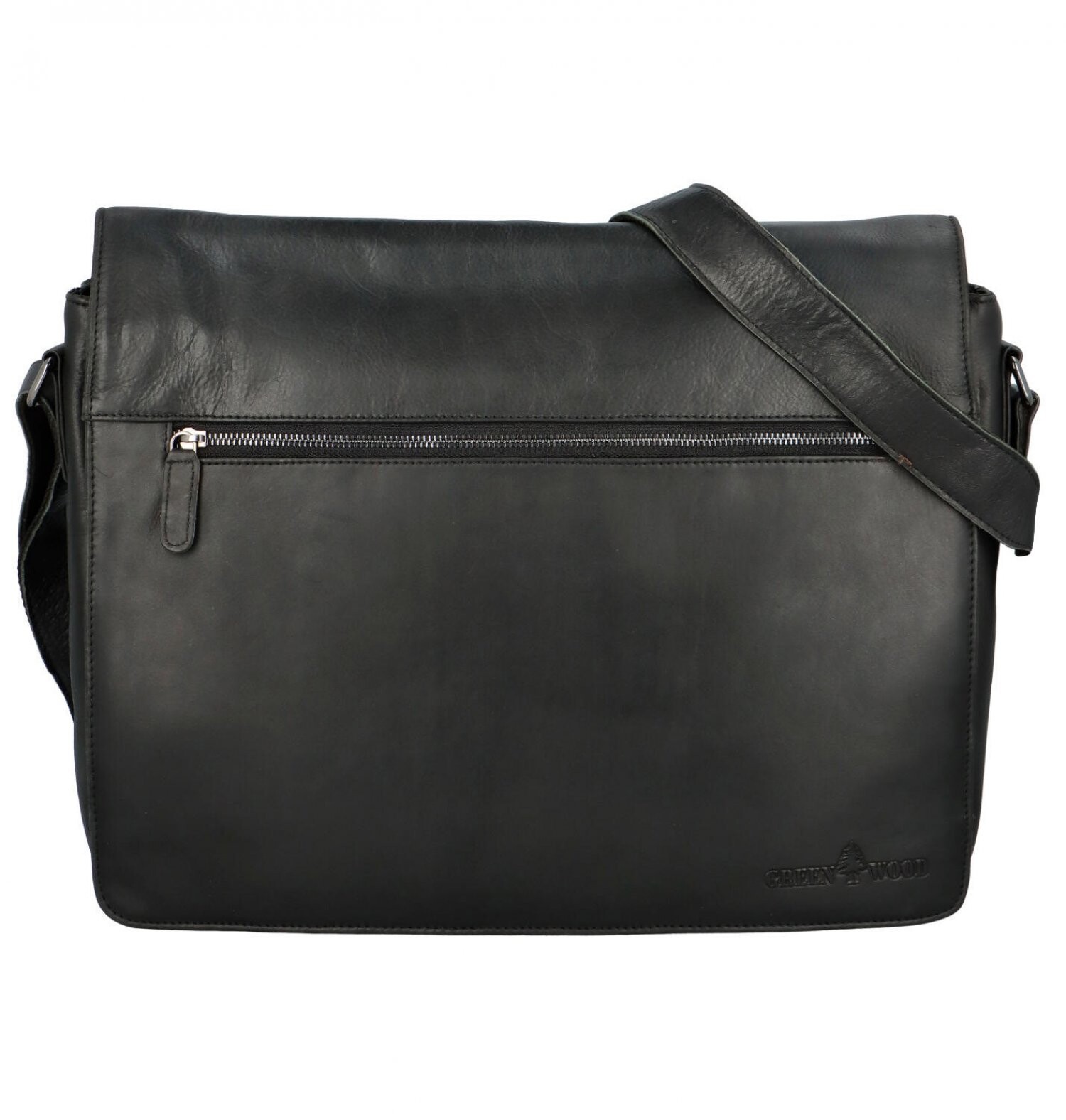 Pánská kožená pracovní taška černá - Green Wood Maier černá