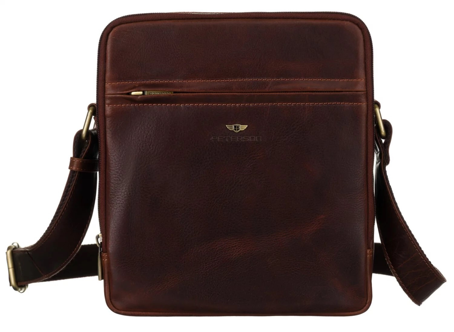 Pánská kožená taška tmavě koňaková - Peterson Savas koňak