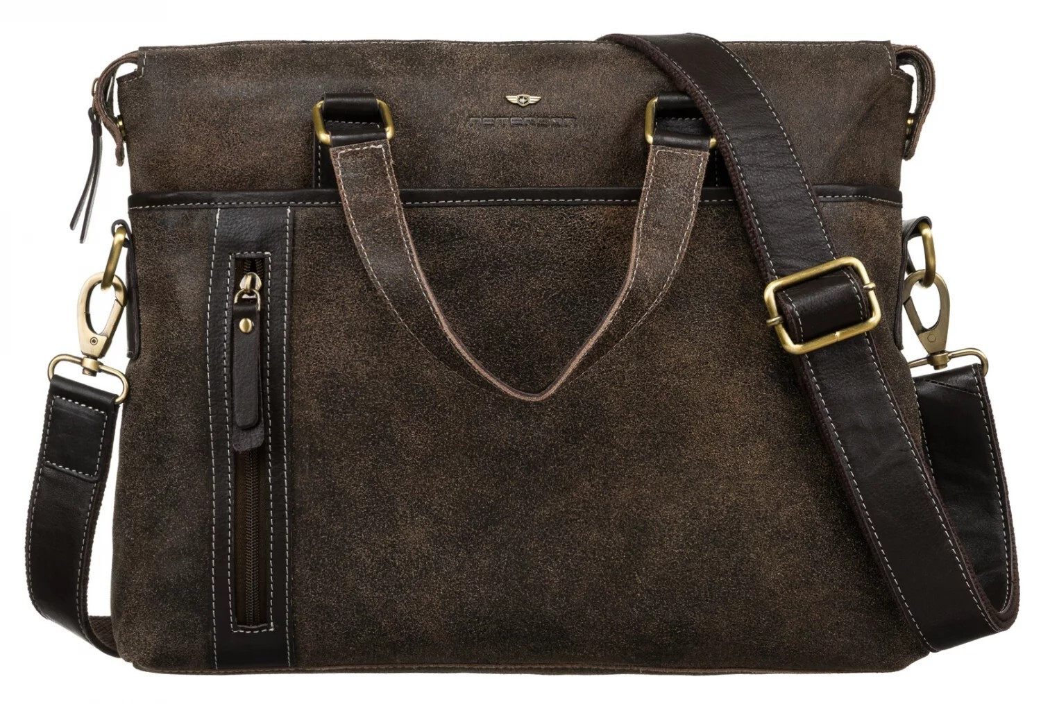 Pánská kožená business taška hnědá - Peterson Danar hnědá