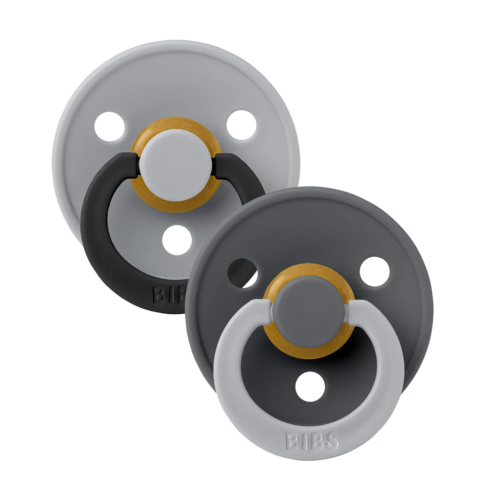 BIBS Dudlíky STUDIO Colour Fusion cloud-iron-mix vel.2, přír. kaučuk 2ks