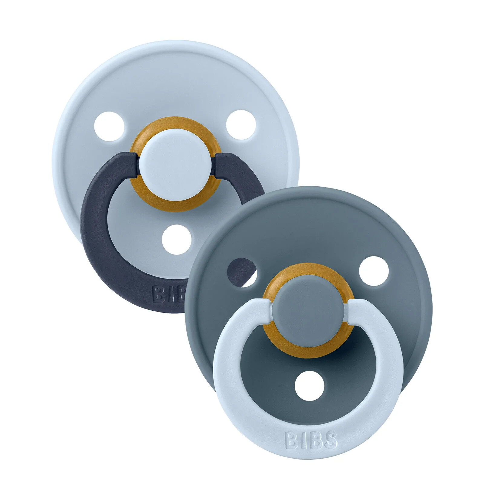 BIBS Dudlíky STUDIO Colour Fusion baby-blue-petrol-mix vel.3, přír. kaučuk 2ks