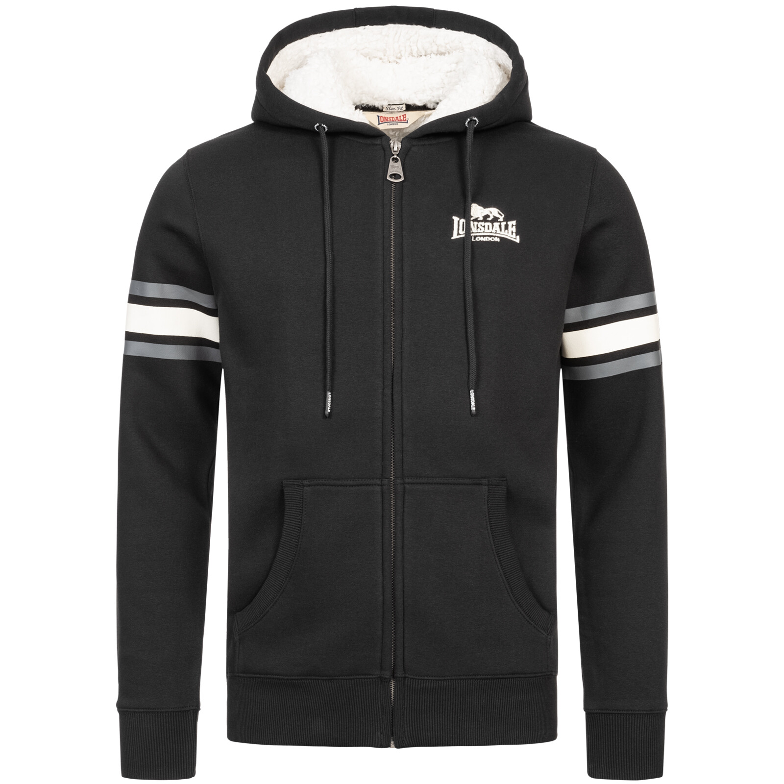 Pánská mikina Lonsdale 117144-Black/White/Grey