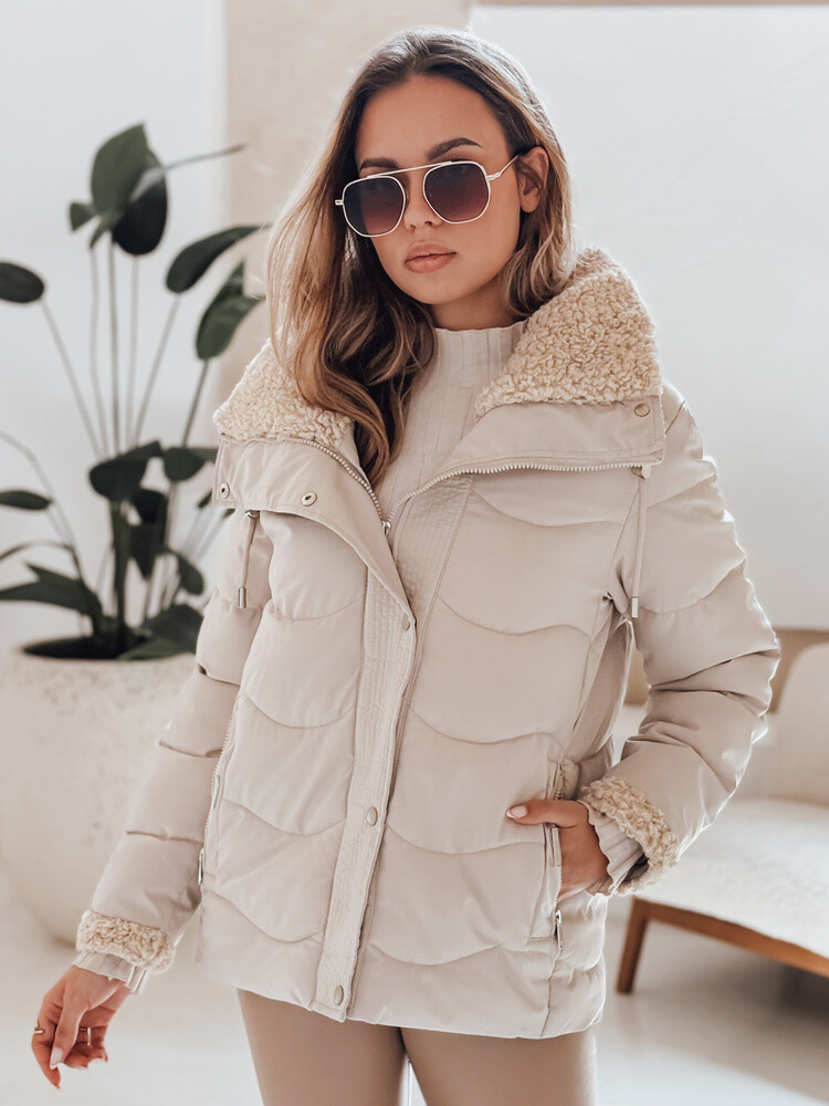 Kurtka damska zimowa WARMMISS  jasnobeżowa Dstreet