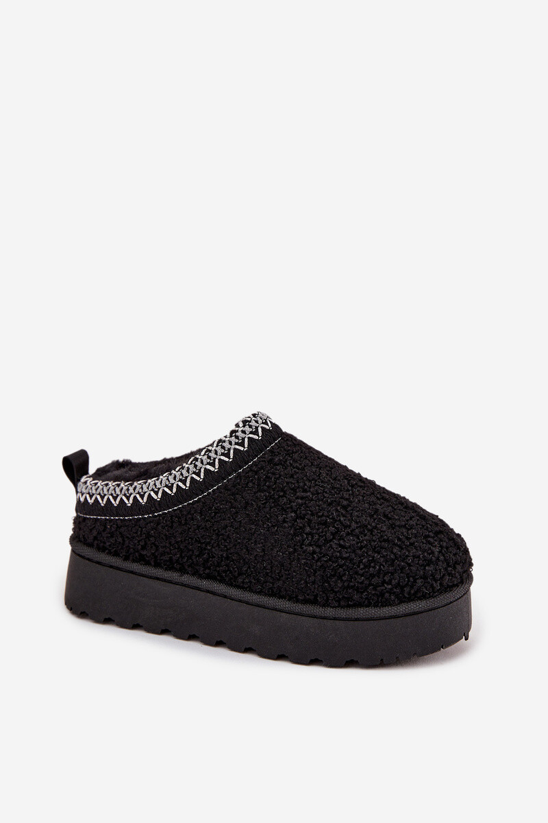 Boto Dětské mládežnické sněhule s beránkovou kožešinou Černé Selathiel