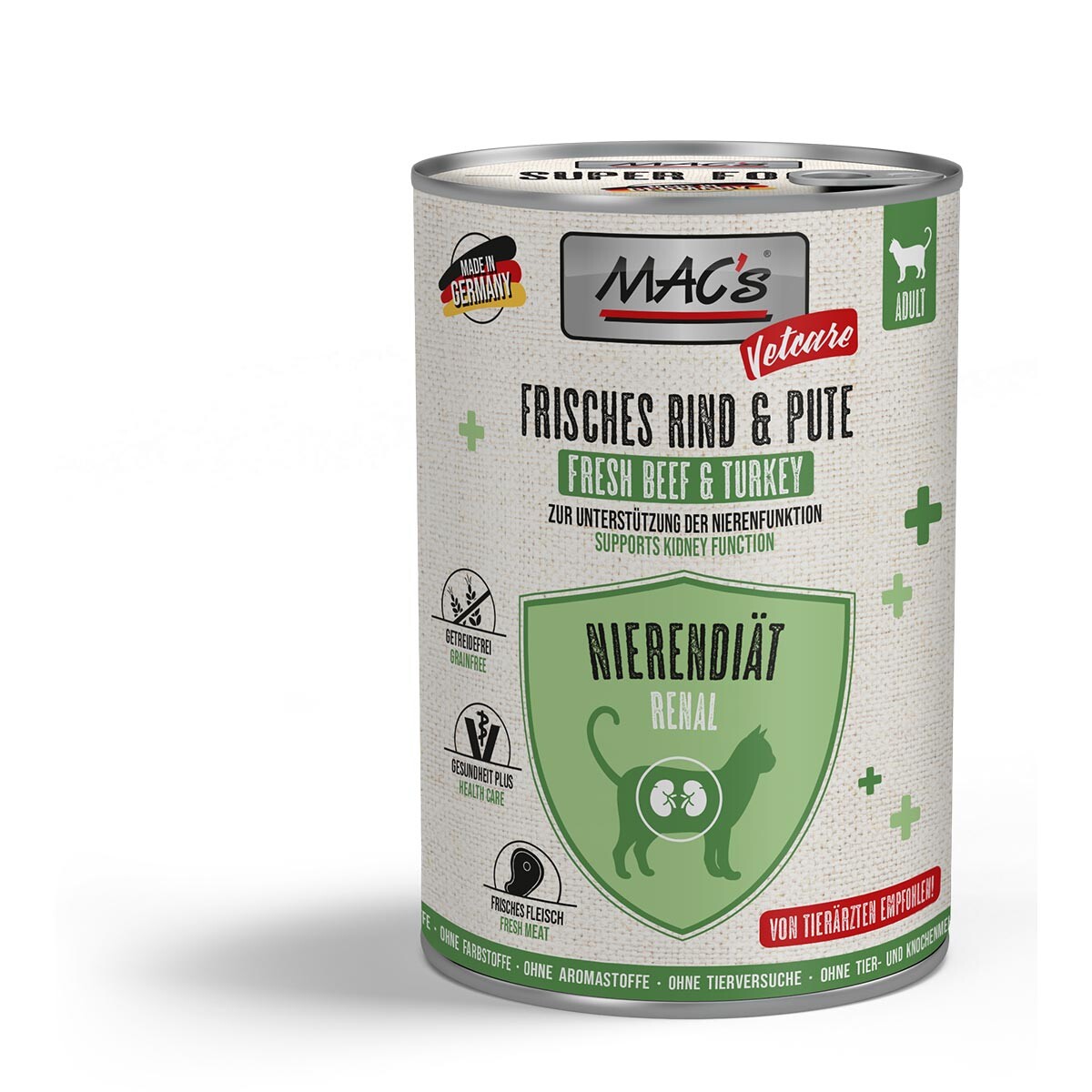 MAC's CAT Vetcare ledvinová dieta Hovězí & Krůtí 6x400 g