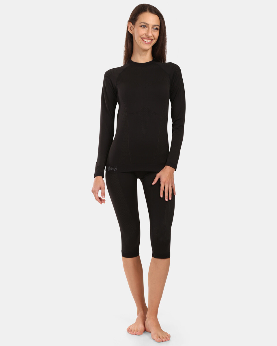 Dámské bezešvé termo triko s dlouhým rukávem kilpi carol-w černá 36