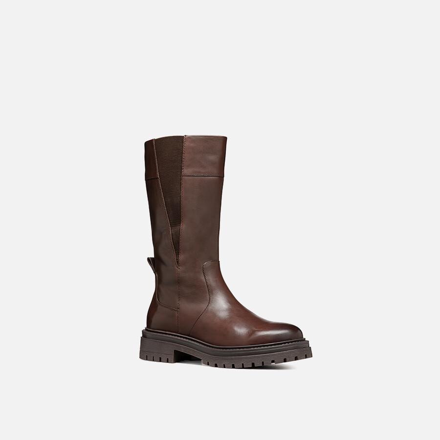 Dámské kozačky geox iridea tmavě hnědá 36