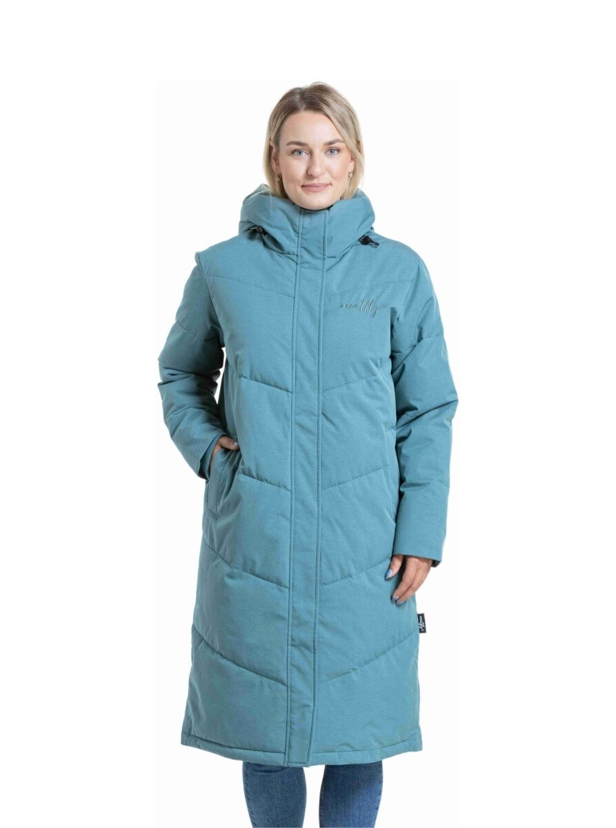 Dámský zimní kabát meatfly chloe tyrkysová s