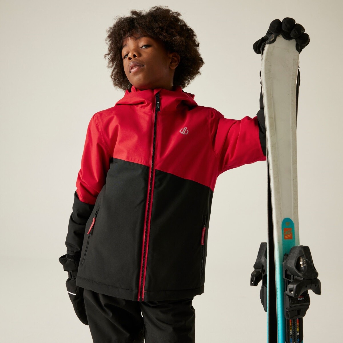 Dětská zimní lyžařská bunda dare2b snow basher červená/černá 122-128