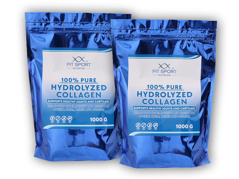 FitSport Nutrition 2x 100% Pure Hydrolyzed Collagen 1000g + Hydrolyzovaný Kolagen