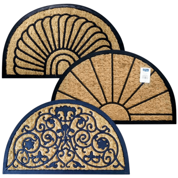 EXOTIC rohož půlkruh guma/kokos MIX VZOR 45x75 cm