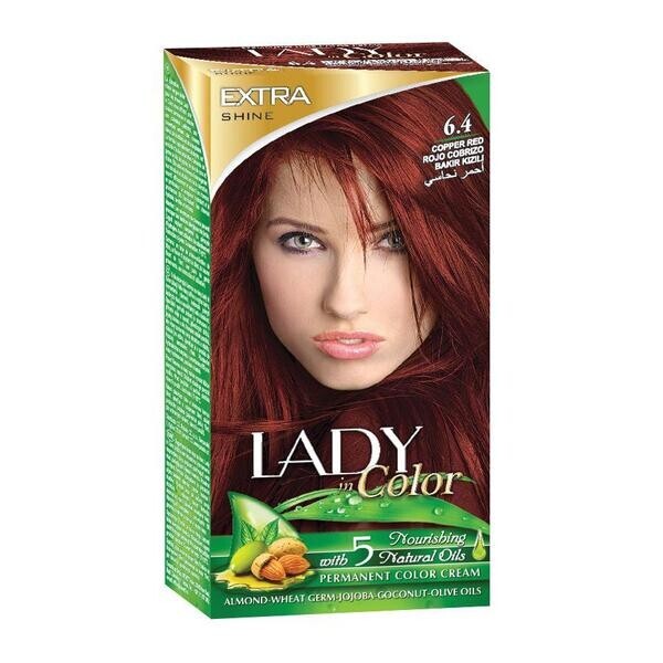 Barva na vlasy LADY in Color, 6.4 Měděná červená