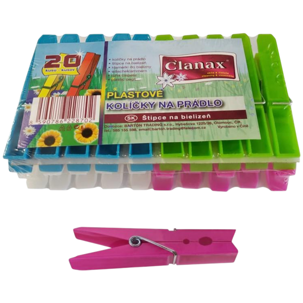Plastové kolíčky na prádlo MIX BAREV 20ks