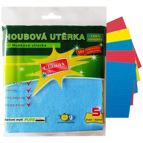 CLANAX houbová utěrka mix barev 5ks