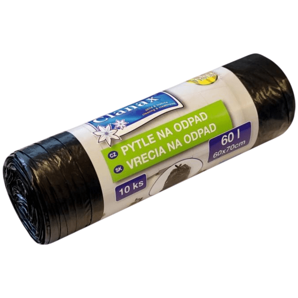 Pytel na odpad pevné černé 60L 10 ks